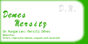 denes mersitz business card